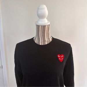 Comme des Garcons Black Long Sleeve with Double Two Red Heart